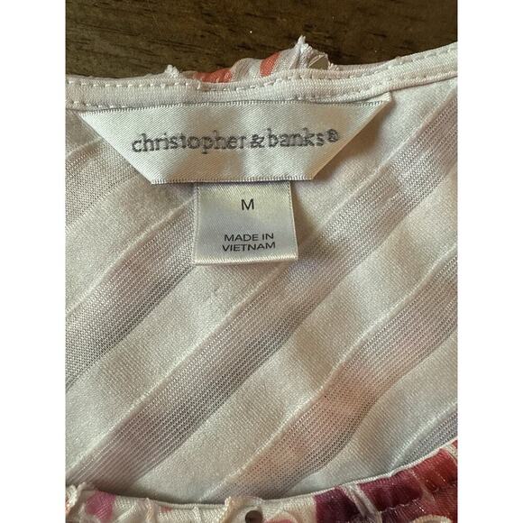 Christopher & Banks Sleeveless Textured Tops Bundle Size M Multicolor Watercolor - Picture 6 of 8